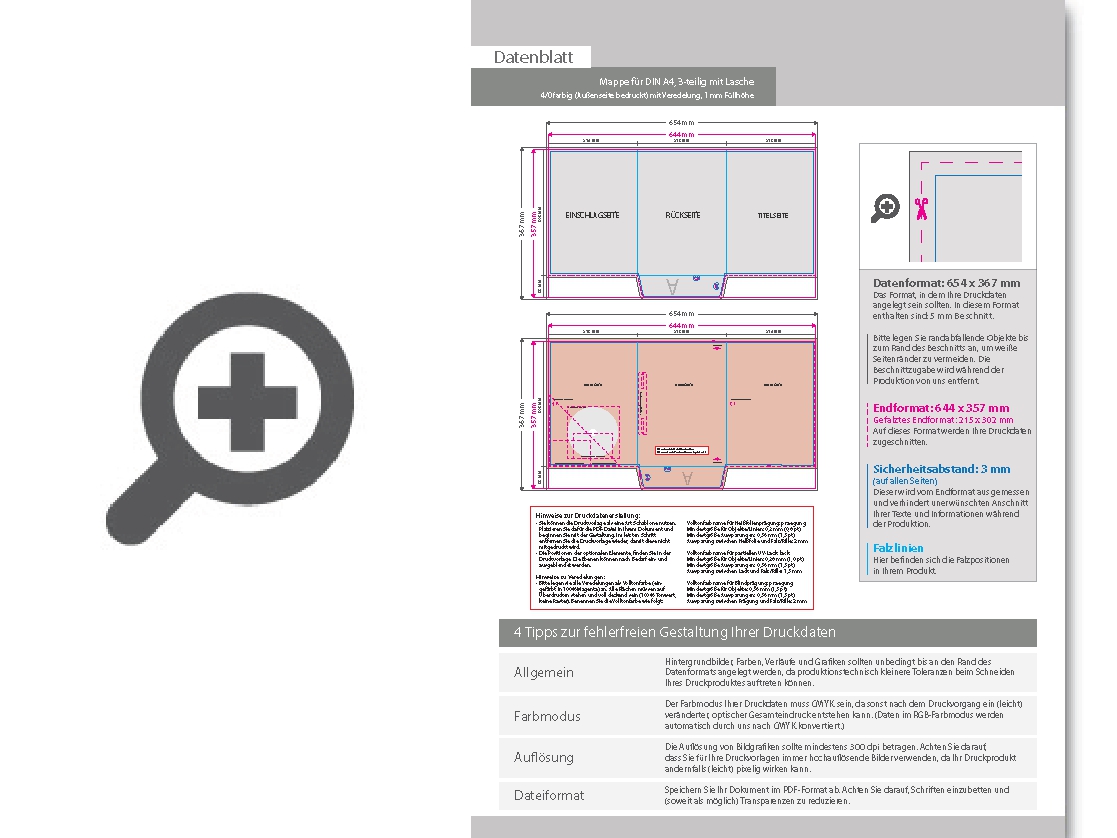Product Bild mappe_f__r_din_a4__3-teilig_mit_lasche__4_0_farbig_(au__enseite_bedruckt)__mit_mattfolie_kaschiert