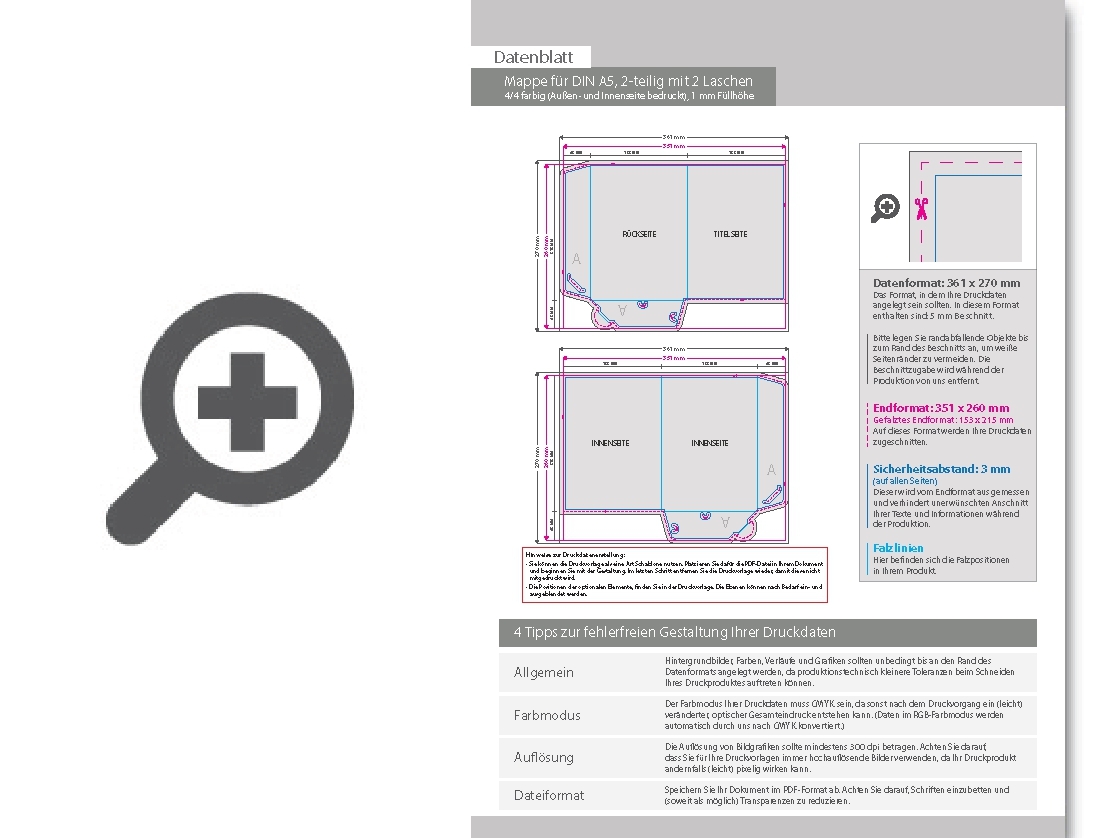 Product Bild mappe_f__r_din_a5__2-teilig_mit_2_laschen__4_4_farbig_(au__en-_und_innenseite_bedruckt)