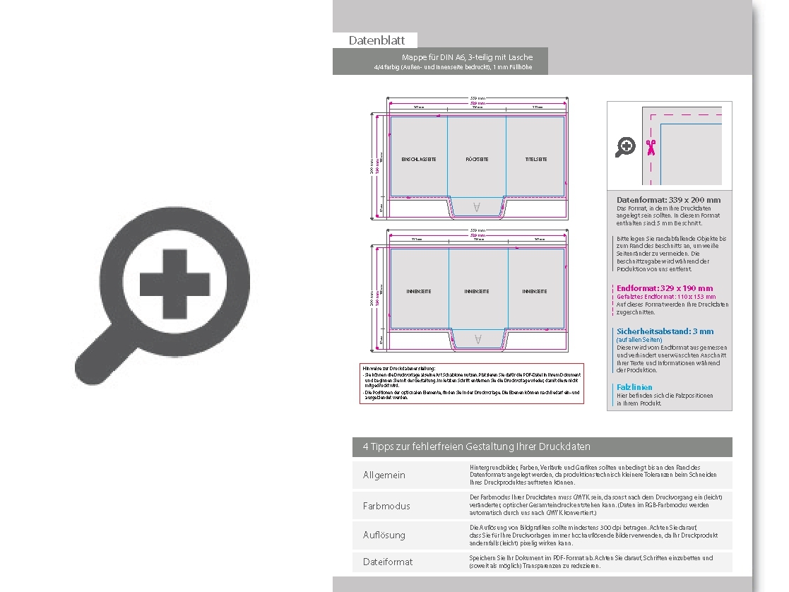 Product Bild mappe_f__r_din_a6__3-teilig_mit_lasche__4_4_farbig_(au__en-_und_innenseite_bedruckt)