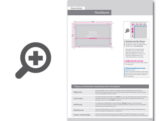 Product Bild plastikkarte_4_0_farbig_bedruckt_auf_silbernem_hintergrund